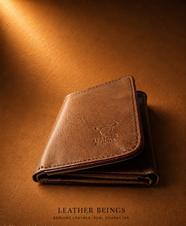 Slim Trifold Wallet for Men, Genuine Leather