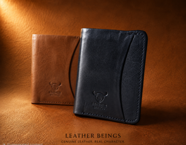 Slim Trifold Wallet for Men, Genuine Leather