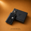 ChatGPT Image Jul 31, 2026, 09_31_36 PM(1) Key Wallet with Pocket Slots, Stainless Steel Hook & Key Ring β Snap Button Keychain Book (Black), Genuine Leather